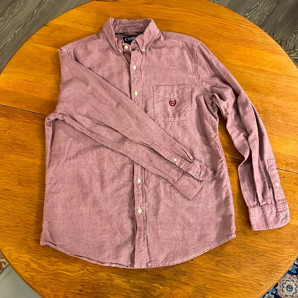 Chaps long sleeve, button up shirt. Soft cotton. Men’s medium. Dark red.